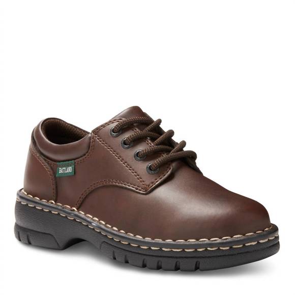 NEW EASTLAND boy\'s plainview plain toe oxford in brown main image 4
